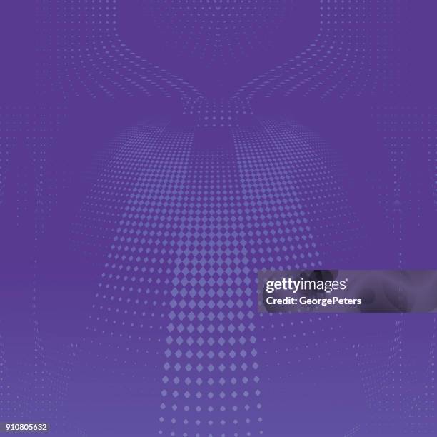 ultra violet engraving halftone pattern that suggests a footpath in cyberspace - abstract path stock illustrations