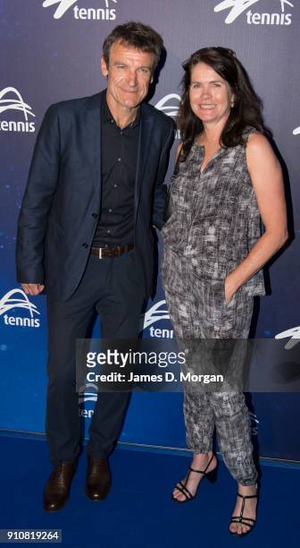 Mats Wilander and wife Sonya Wilander attend the Annual Legends lunch at the Grand Hyatt hotel on day 13 of the 2018 Australian Open on January 27,...