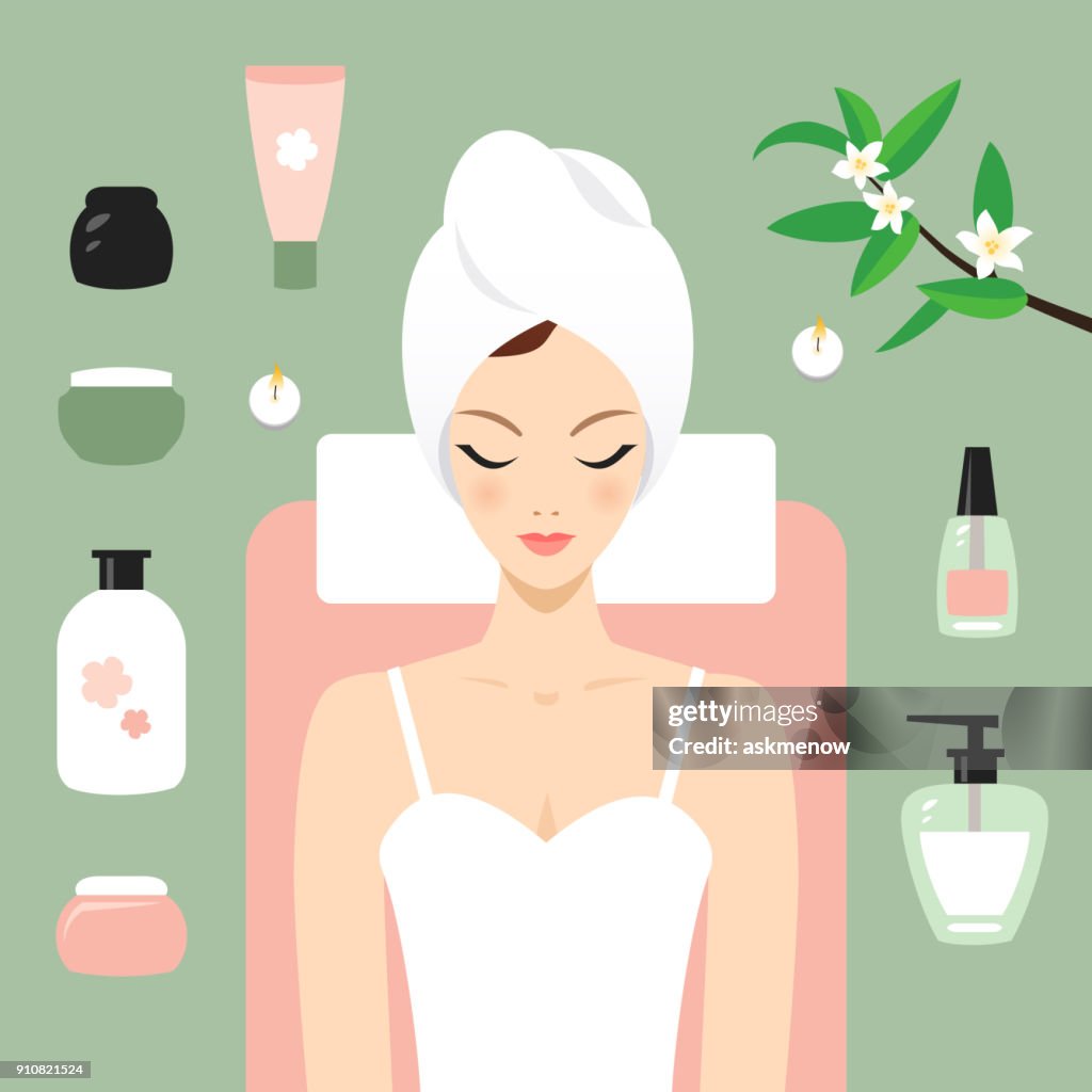 Young woman in spa