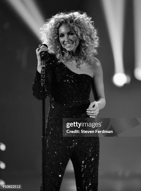 Recording artist Kimberly Schlapman of music group Little Big Town performs onstage during MusiCares Person of the Year honoring Fleetwood Mac at...