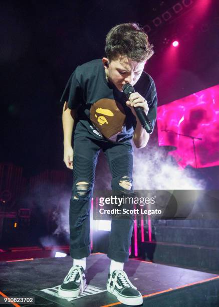 Jacob Sartorius performs in support of his The Left Me Hanging Tour at The Fillmore on January 26, 2018 in Detroit, Michigan.