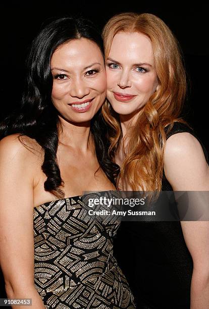 Wendi Murdoch and Nicole Kidman attend the 4th Important Dinner for Women hosted by HM Queen Rania Al Abdullah, Wendi Murdoch and Indra Nooyi at...