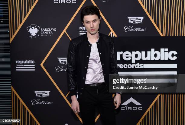 Singer James Bay attends Republic Records Celebrates the GRAMMY Awards in Partnership with Cadillac, Ciroc and Barclays Center at Cadillac House on...