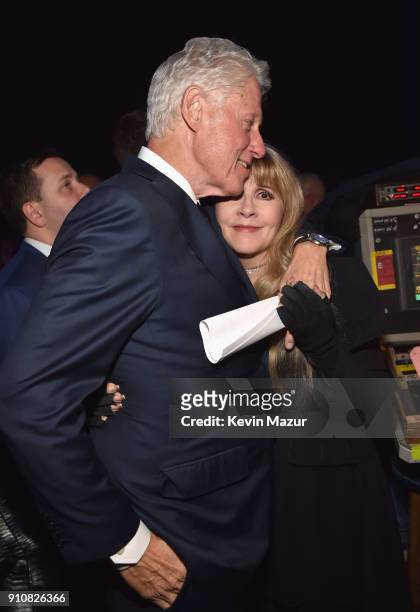 Former U.S. President Bill Clinton and honoree Stevie Nicks of Fleetwood Mac attend MusiCares Person of the Year honoring Fleetwood Mac at Radio City...