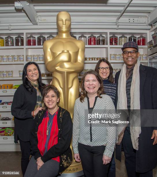 Film Director Barbara Kopple, Rebekah Maysles, Film Preservationist Heather Linville and Margaret Boddle and Patrick Harrison attend The Academy of...