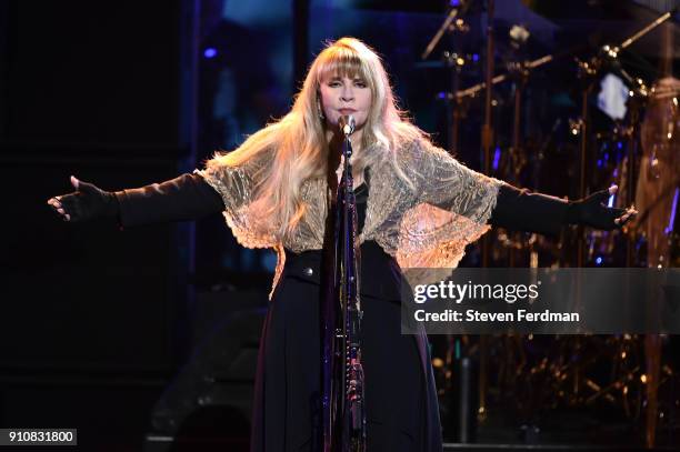 Honoree Stevie Nicks of music group Fleetwood Mac performs onstage during MusiCares Person of the Year honoring Fleetwood Mac at Radio City Music...