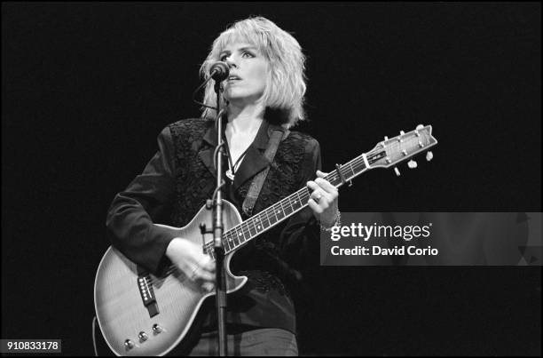 Lucinda Williams performing at Town Hall, NYC on 20 February 1993.