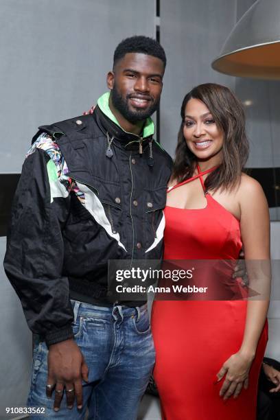 Broderick Hunter and La La Anthony attend La La Anthony's Pre-Grammy Party Presented by Howard University on January 26, 2018 in New York City.