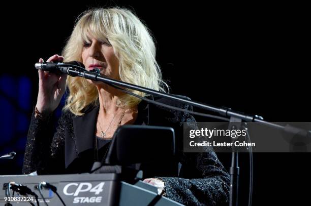 Honoree Christine McVie of music group Fleetwood Mac performs onstage during MusiCares Person of the Year honoring Fleetwood Mac at Radio City Music...
