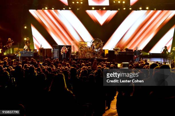 Honorees Christine McVie, Lindsey Buckingham, John McVie, Stevie Nicks, and Mick Fleetwood perform onstage at MusiCares Person of the Year honoring...