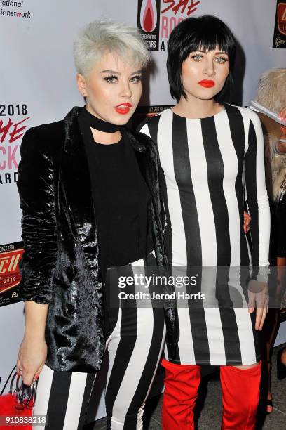 The Command Sisters arrive at the 6th Annual She Rocks Awards at House Of Blues on January 26, 2018 in Anaheim, California.