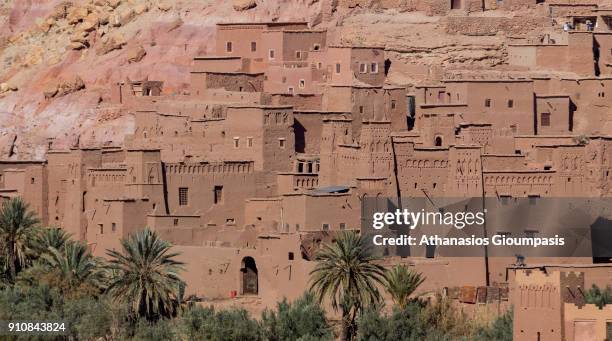 The Ait Ben Haddou the most famous ksar in the Ounila Valley on January 03, 2018 in Ait BenHaddou, Morocco. Located in the foothills on the southern...