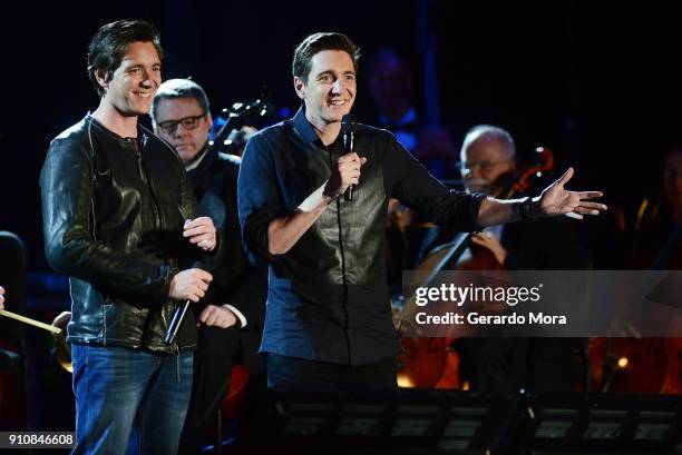 James Phelps and Oliver Phelps attend the annual 'A Celebration of Harry Potter' at Universal Orlando on January 26, 2018 in Orlando, Florida.