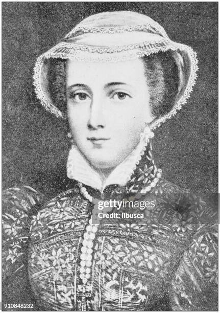 antique photograph of people from the world: queen mary of scotland - mary queen of scots stock illustrations