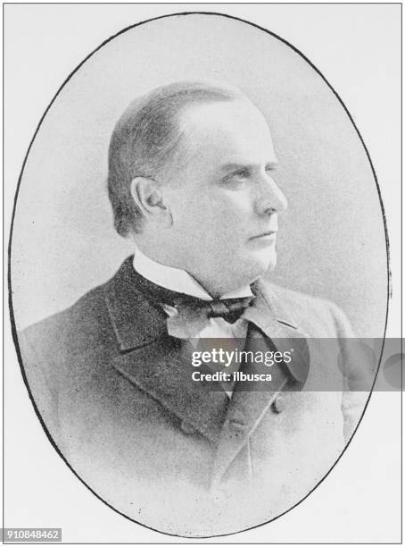 antique photograph of people from the world: william mckinley - william mckinley stock illustrations