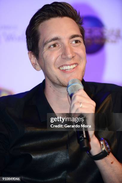 Actor Oliver Phelps smiles during a Q&A session at the annual 'A Celebration of Harry Potter' at Universal Orlando on January 26, 2018 in Orlando,...