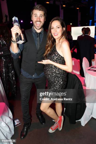 Award winner Thore Schoelermann and Johanna Klum attends the German Television Award at Palladium on January 26, 2018 in Cologne, Germany.