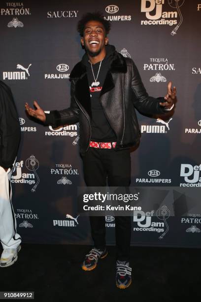 Desiigner attends Def Jam's Pre-GRAMMY Celebration Presented by Patron Tequila with Parajumpers, Puma, Saucey and Heineken at the Garage on January...