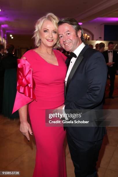 Ulla Kock am Brink and her boyfriend Peter Fissenewert during the Semper Opera Ball 2018 reception at Hotel Taschenbergpalais near Semperoper on...