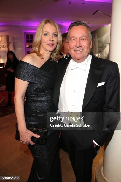 Roland Kaiser and his wife Silvia Kaiser during the Semper Opera Ball 2018 reception at Hotel Taschenbergpalais near Semperoper on January 26, 2018...