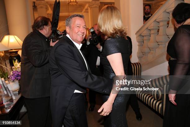 Roland Kaiser and his wife Silvia Kaiser during the Semper Opera Ball 2018 reception at Hotel Taschenbergpalais near Semperoper on January 26, 2018...