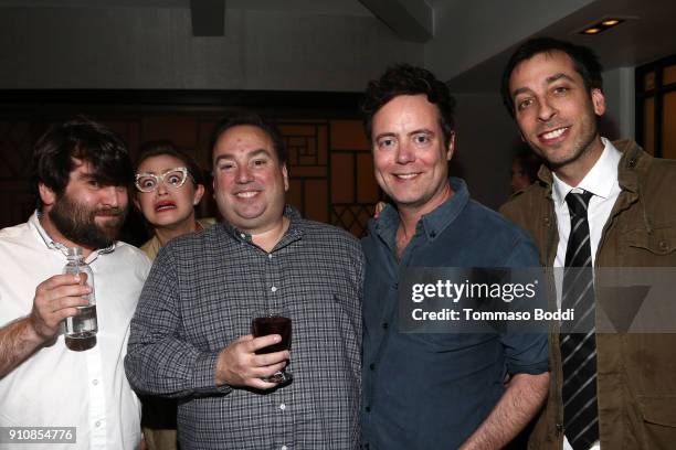 Actors John Gemberling, Elvy Yost, producer Peter Principato, actors Jon Daly and Lonny Ross attend the cast and crew screening of "A Futile And...