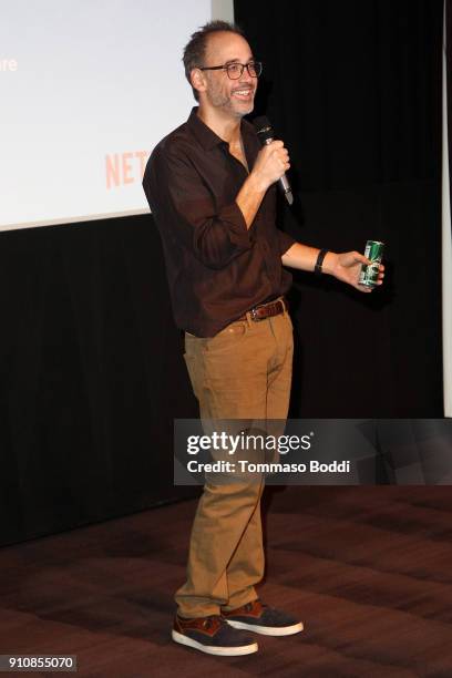 David Wain attends the cast and crew screening of "A Futile And Stupid Gesture" hosted by EW and Netflix at The London West Hollywood Hotel on...