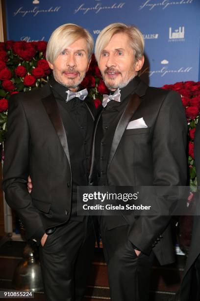 Florian Wess ' father Arnold Wess and his uncle Oskar Wess during the Semper Opera Ball 2018 at Semperoper on January 26, 2018 in Dresden, Germany.