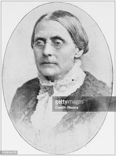 antique photograph of people from the world: susan anthony - susan b anthony stock illustrations