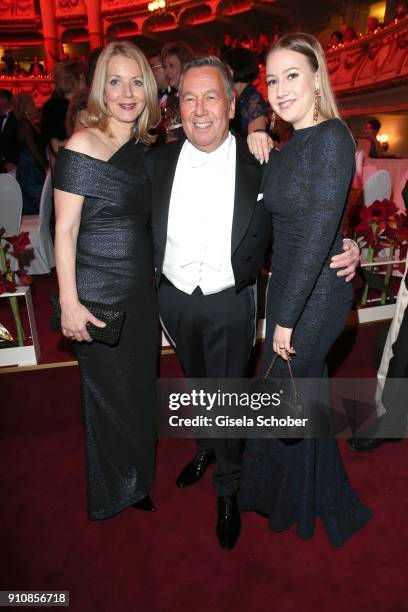 Roland Kaiser and his wife Frau Silvia and their daughter Annalena during the Semper Opera Ball 2018 at Semperoper on January 26, 2018 in Dresden,...