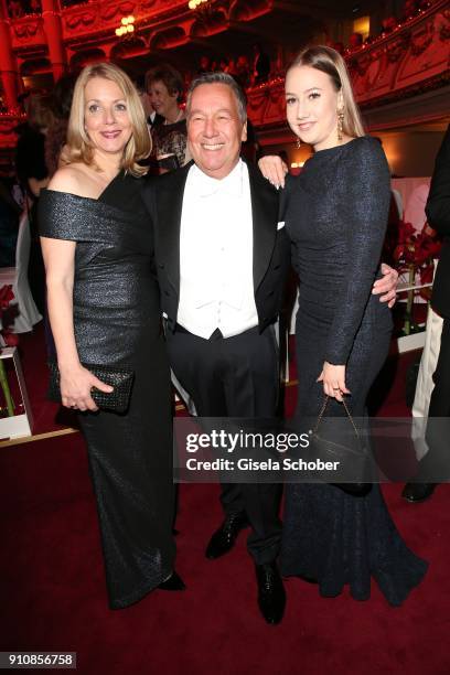 Roland Kaiser and his wife Frau Silvia and their daughter Annalena during the Semper Opera Ball 2018 at Semperoper on January 26, 2018 in Dresden,...