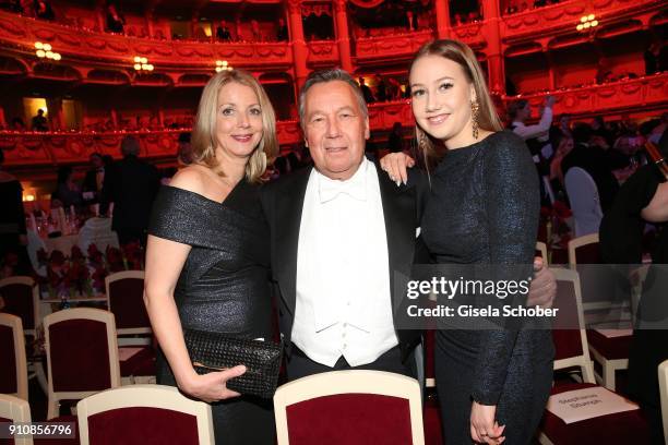 Roland Kaiser and his wife Frau Silvia and their daughter Annalena during the Semper Opera Ball 2018 at Semperoper on January 26, 2018 in Dresden,...