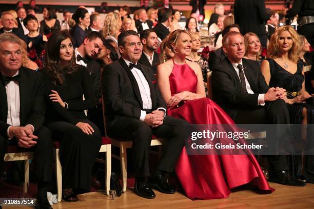 Girlfriend of Johannes B. Kerner, Sigmar Gabriel and his wife Anke Stadler and Johannes B. Kerner during the Semper Opera Ball 2018 at Semperoper on...