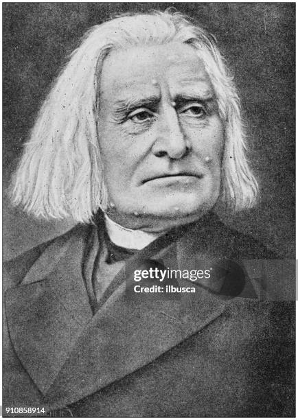 antike fotos von menschen aus der ganzen welt: liszt - franz liszt composer stock-grafiken, -clipart, -cartoons und -symbole