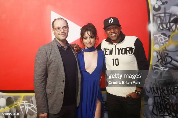 Roger Gold, Camila Cabello and Kevin Liles attends YouTube brings the BOOM BAP BACK to New York City With Lyor Cohen, Nas, Grandmaster Flash, Q-Tip,...