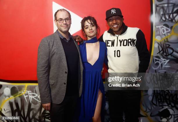 Roger Gold, Camila Cabello and Kevin Liles attends YouTube brings the BOOM BAP BACK to New York City With Lyor Cohen, Nas, Grandmaster Flash, Q-Tip,...