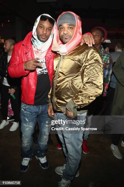 Cam'ron and Jim Jones attend the Def Jam's Pre-GRAMMY Celebration Presented by Patron Tequila with Parajumpers, Puma, Saucey and Heineken at the...