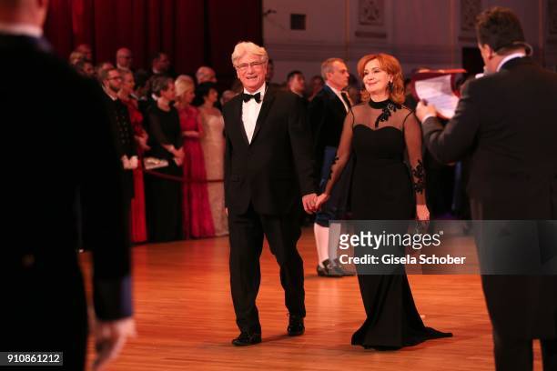 Juergen Prochnow and his wife Verena Prochnow Wengler during the Semper Opera Ball 2018 at Semperoper on January 26, 2018 in Dresden, Germany.