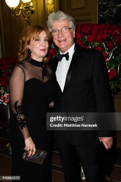 Juergen Prochnow and his wife Verena Wengler during the Semper Opera Ball 2018 at Semperoper on January 26, 2018 in Dresden, Germany.