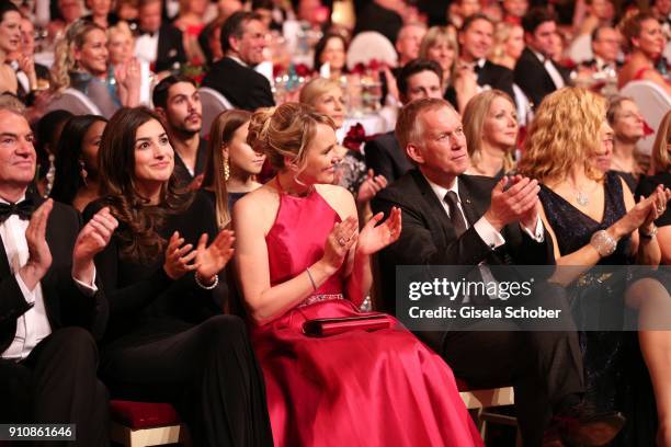 Johannes B. Kerner's girlfriend Laura Schilling, Anke Stadler, wife of Sigmar Gabriel and Johannes B. Kerner, Veronica Ferres during the Semper Opera...