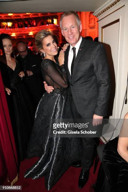 Sylvie Meis and Johannes B. Kerner during the Semper Opera Ball 2018 at Semperoper on January 26, 2018 in Dresden, Germany.