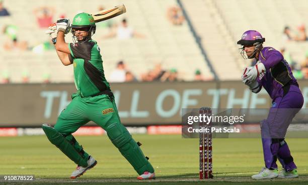 Stars Rob Quiney bats during the Big Bash League match between the Melbourne Stars and and the Hobart Hurricanes at Melbourne Cricket Ground on...