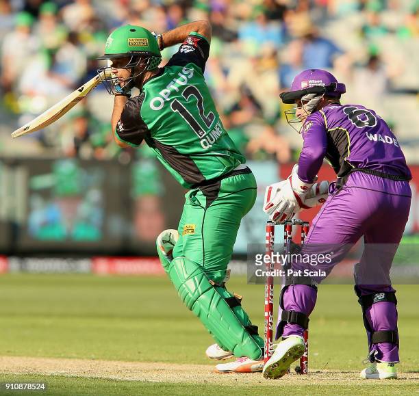 Stars Rob Quiney bats during the Big Bash League match between the Melbourne Stars and and the Hobart Hurricanes at Melbourne Cricket Ground on...
