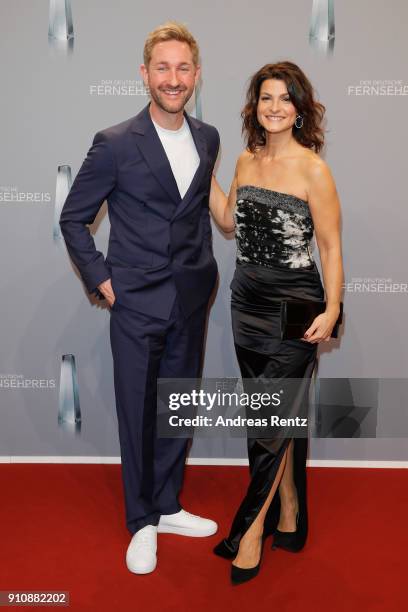 Daniel Boschmann and Marlene Lufen attend the German Television Award at Palladium on January 26, 2018 in Cologne, Germany.