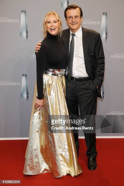 Katja Burkard and Hans Mahr attend the German Television Award at Palladium on January 26, 2018 in Cologne, Germany.