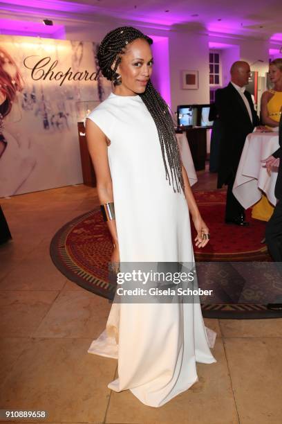 Milka Loff Fernandes during the Semper Opera Ball 2018 reception at Hotel Taschenbergpalais near Semperoper on January 26, 2018 in Dresden, Germany.