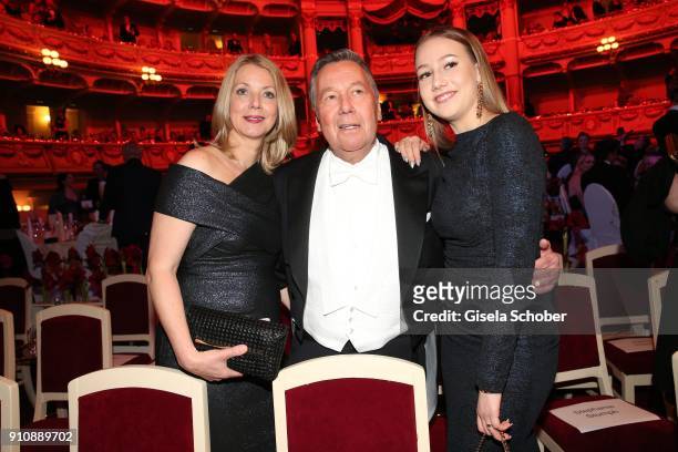 Roland Kaiser and his wife Frau Silvia and their daughter Annalena during the Semper Opera Ball 2018 at Semperoper on January 26, 2018 in Dresden,...