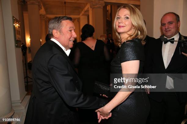 Roland Kaiser and his wife Silvia Kaiser during the Semper Opera Ball 2018 reception at Hotel Taschenbergpalais near Semperoper on January 26, 2018...