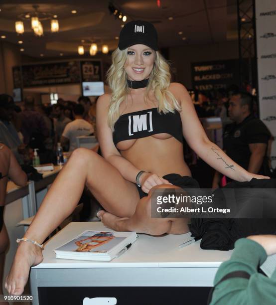 Bailey Brooke attends the 2018 AVN Adult Entertainment Expo at the Hard Rock Hotel & Casino on January 26, 2018 in Las Vegas, Nevada.