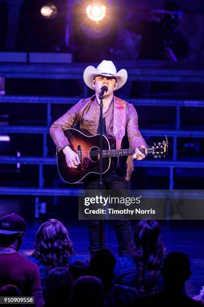 Justin Moore performs at Microsoft Theater on January 26, 2018 in Los Angeles, California.